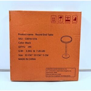 Black Industrial Martini Table Round Drink Table Modern Pedestal Side Table